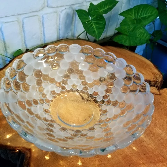 Vintage 12" Bubble Glass Centerpiece Bowl - Picture 2 of 9